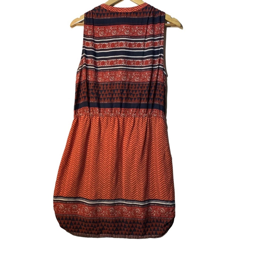 Lucky Brand Mandarin Tie Tribal sleeveless dress sz M - Picture 6 of 8